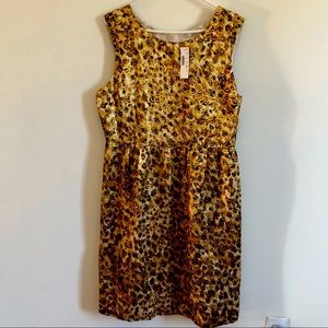 Leopard metallic Jcrew Collection Dress NWT Sz 14